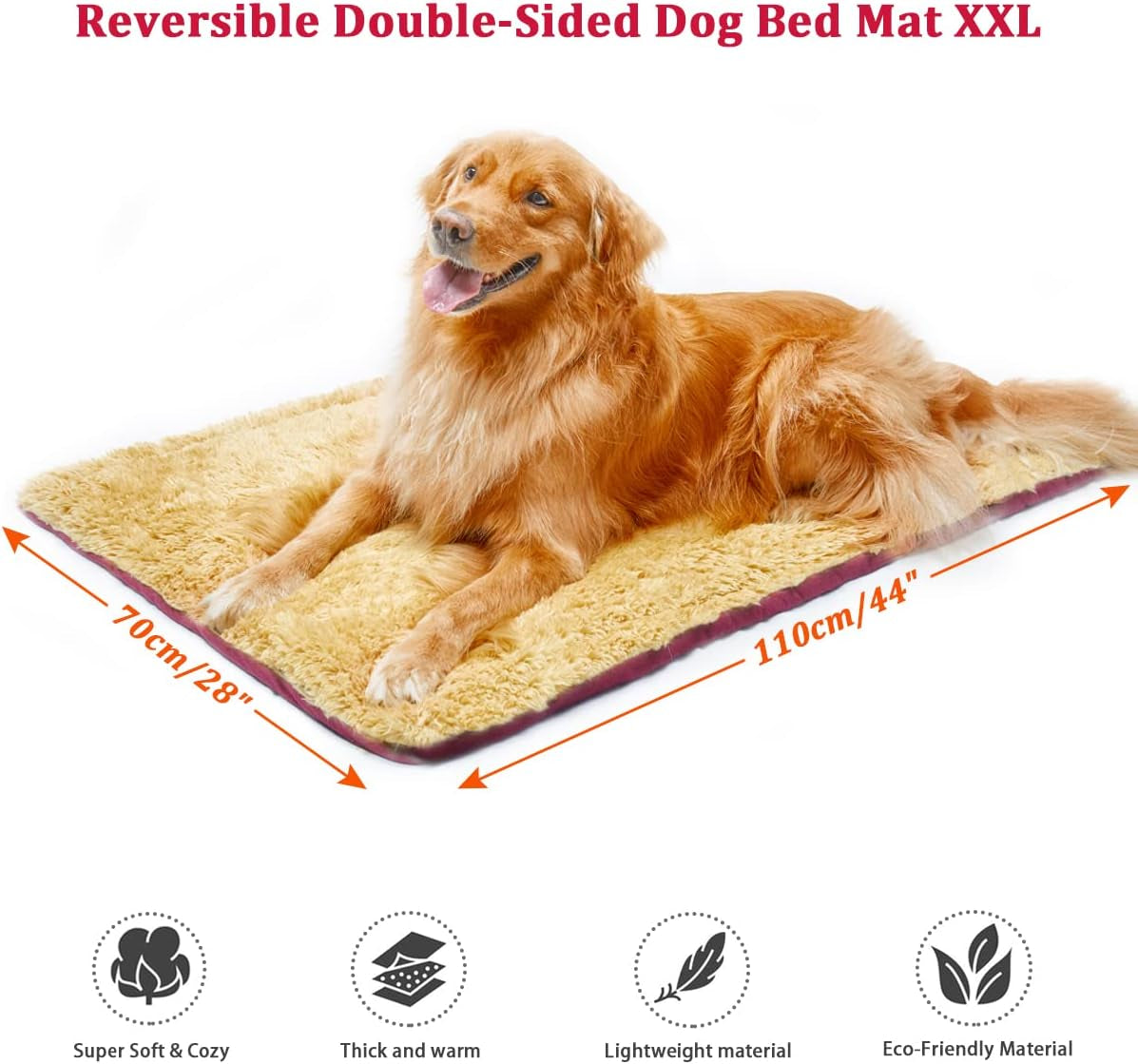 Dog Crate Bed,Dog Pad for Large Dogs,Machine Washable Dog Bed,Dog Mats for Sleeping,Car Dog Blanket with Storage Rope,Dog Mat for Sleeping Is Suitable for Indoor and Outdoor Use.