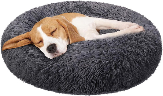 Dog Bed, Dog Beds for Medium Dogs, Small Outdoor Dog Beds, Washable Dog Bed and Cat Bed, Faux Fur Pet Bed, Anti-Slip Dog Bed Cat Bed (Medium 24''X24'')