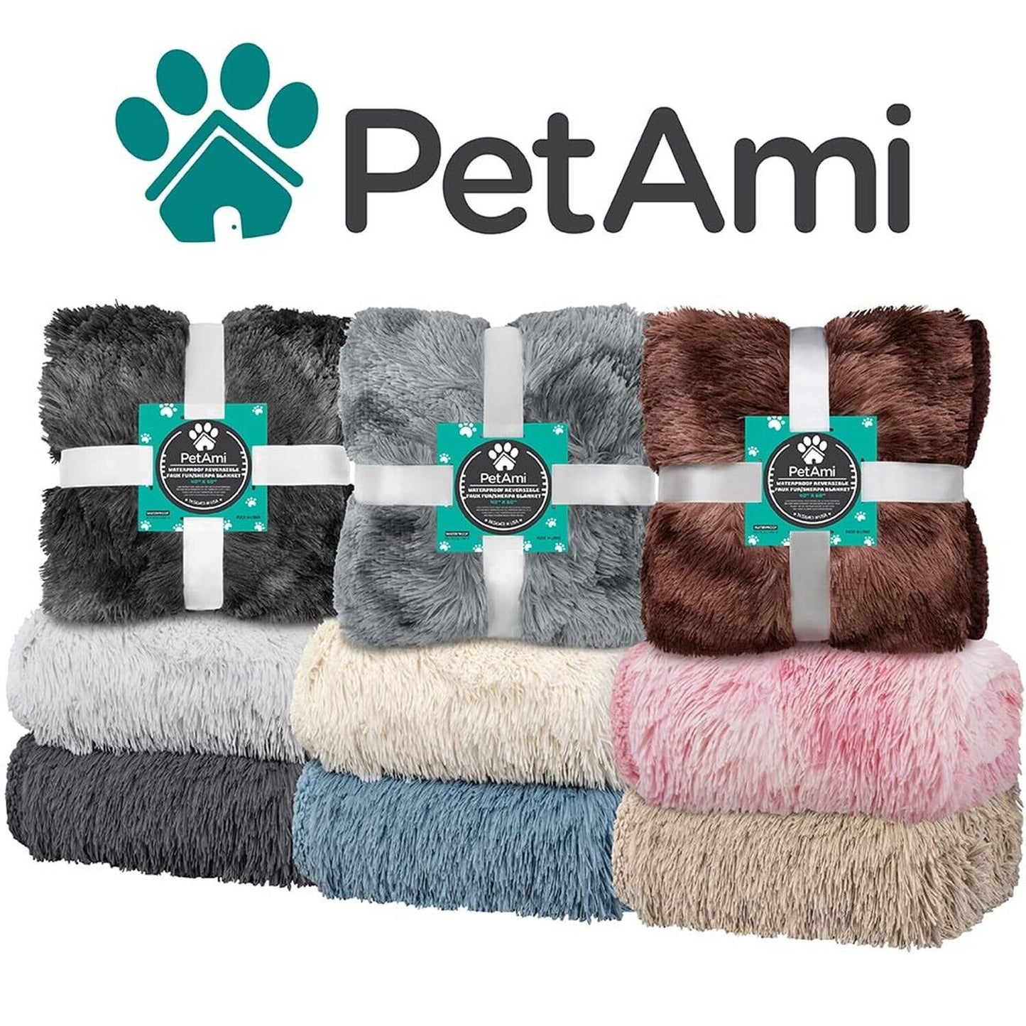 Petami Waterproof Dog Blanket for Large Dog, Calming Pet Blanket Bed Couch Co...