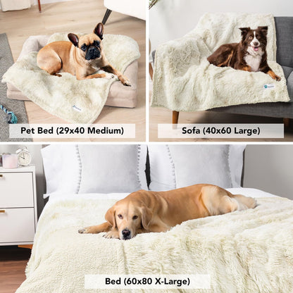 Petami Waterproof Dog Blanket for Large Dog, Calming Pet Blanket Bed Couch Co...