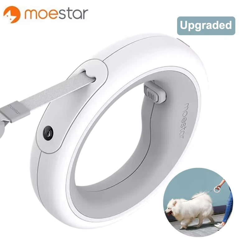 2022 Original MOESTAR UFO Retractable Pet Leash 2 plus Dog Traction Rope Flexible Ring Shape 3.0M with Rechargeable LED Light